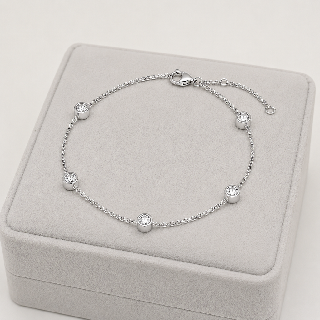 Lab Grown Diamond Round Station Bracelet 0.75 Ct. (EF-VS SI)
