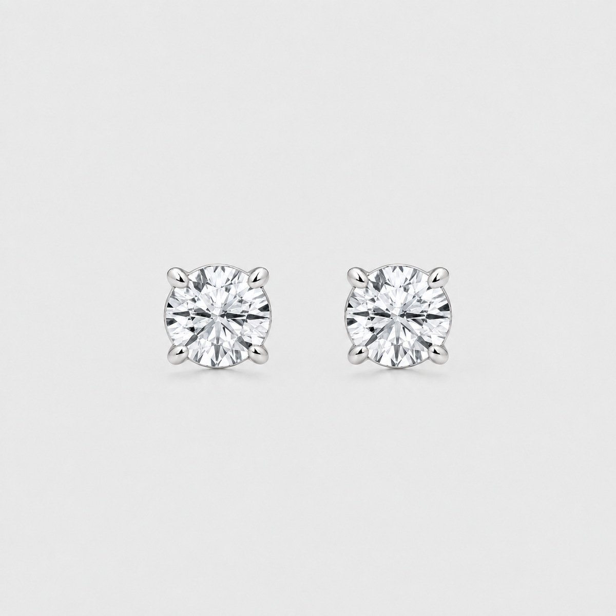 2 Ct. Lab Grown Diamond Round Cut Stud Earrings (VS-EF)