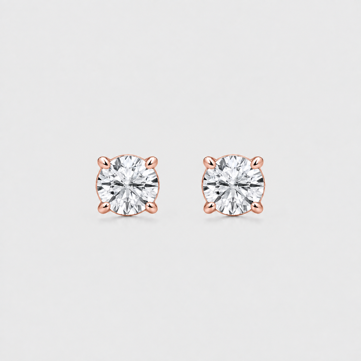 2 Ct. Lab Grown Diamond Round Cut Stud Earrings (VS-EF)