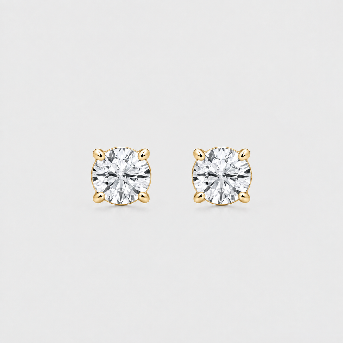 2 Ct. Lab Grown Diamond Round Cut Stud Earrings (VS-EF)
