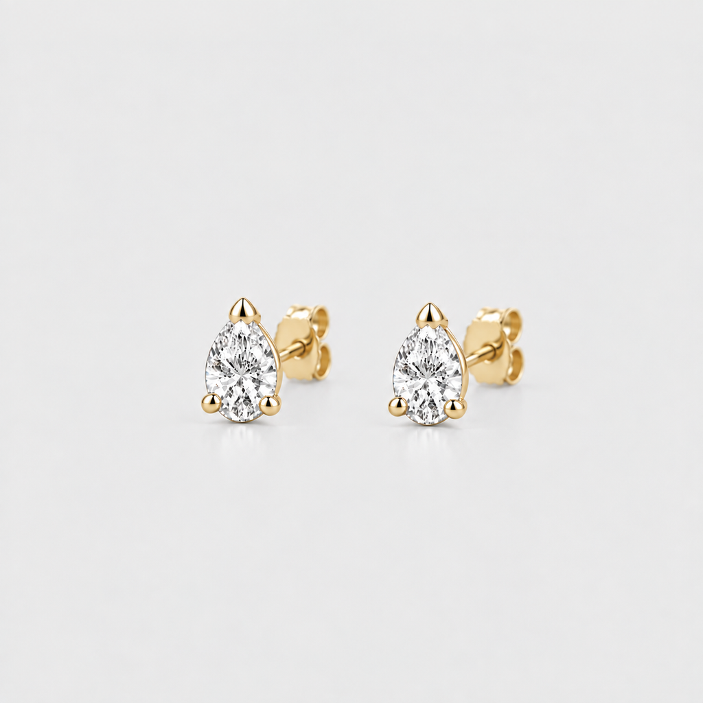 1 Ct. Lab Grown Diamond Pear Cut Stud Earrings (EF/VVS-VS)