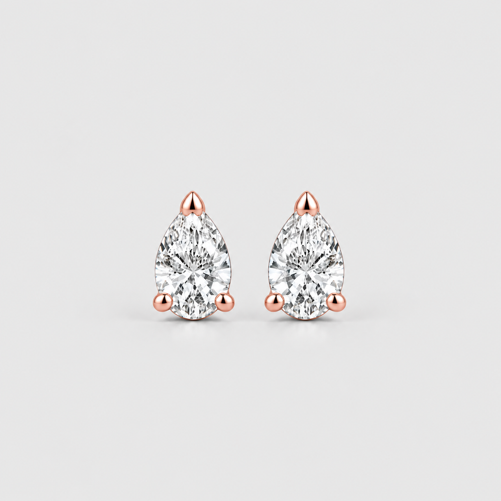 1 Ct. Lab Grown Diamond Pear Cut Stud Earrings (EF/VVS-VS)
