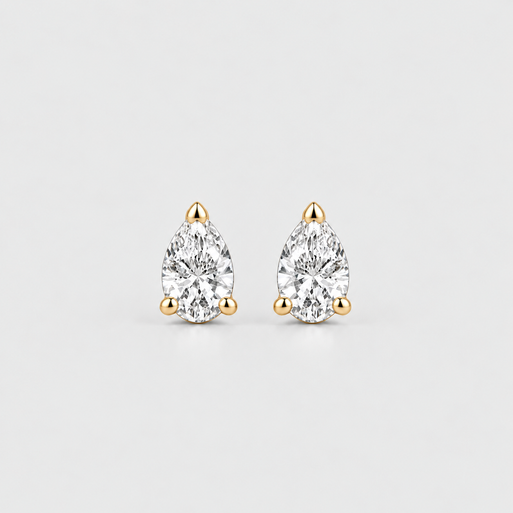 1 Ct. Lab Grown Diamond Pear Cut Stud Earrings (EF/VVS-VS)