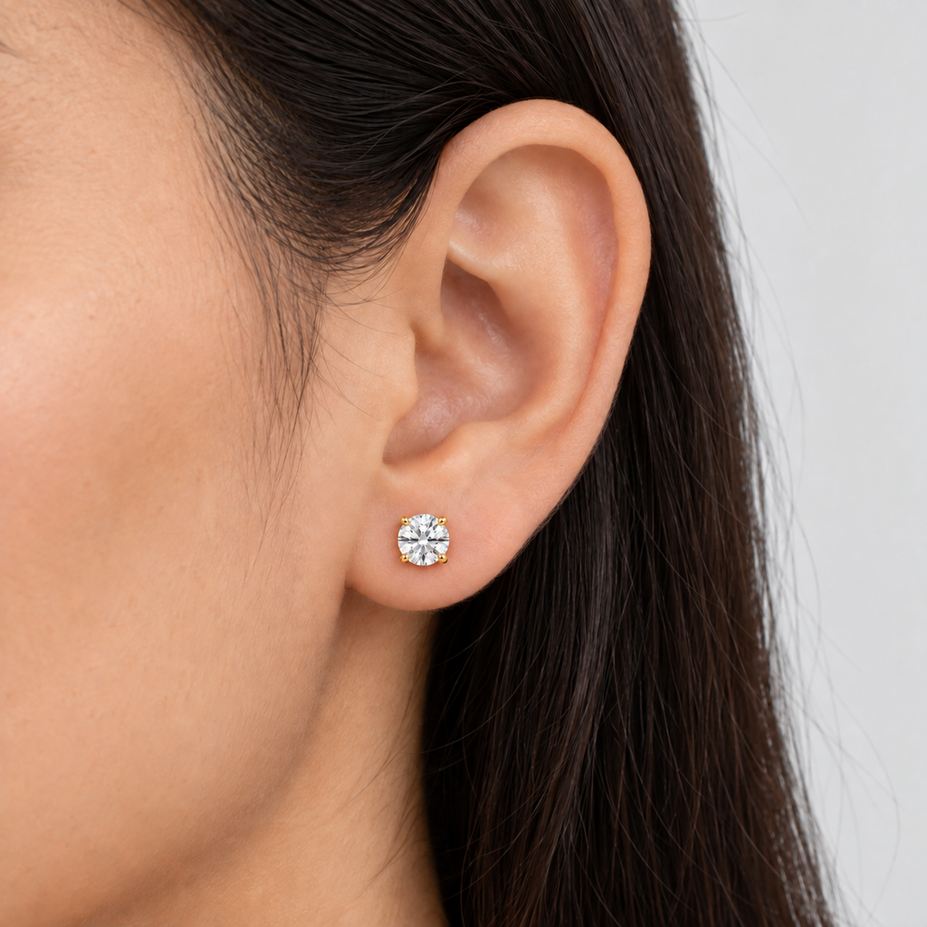 Lab-Grown Diamond Round-Cut Solitaire Studs 0.50 Ct. (EF/VVS-VS)
