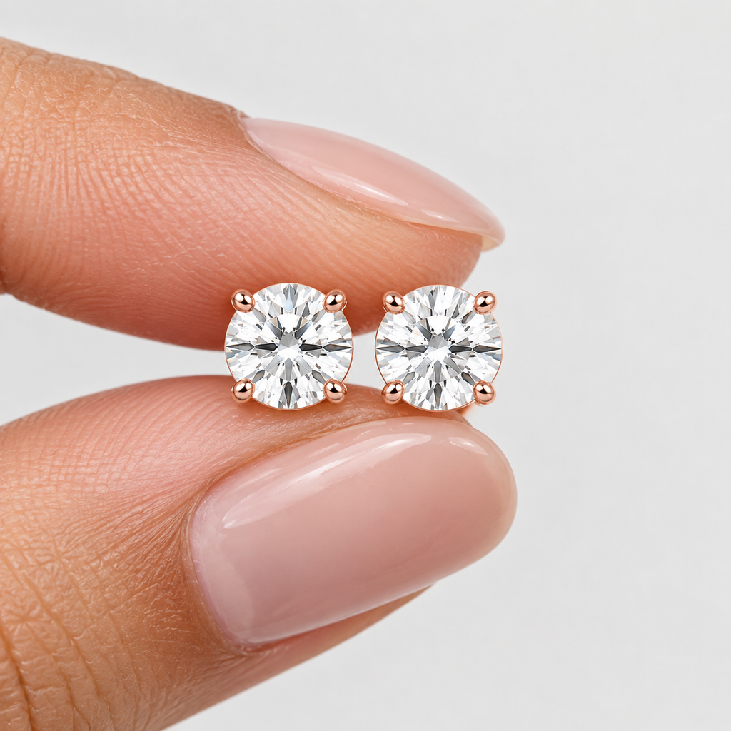 Lab-Grown Diamond Round-Cut Solitaire Studs 0.50 Ct. (EF/VVS-VS)