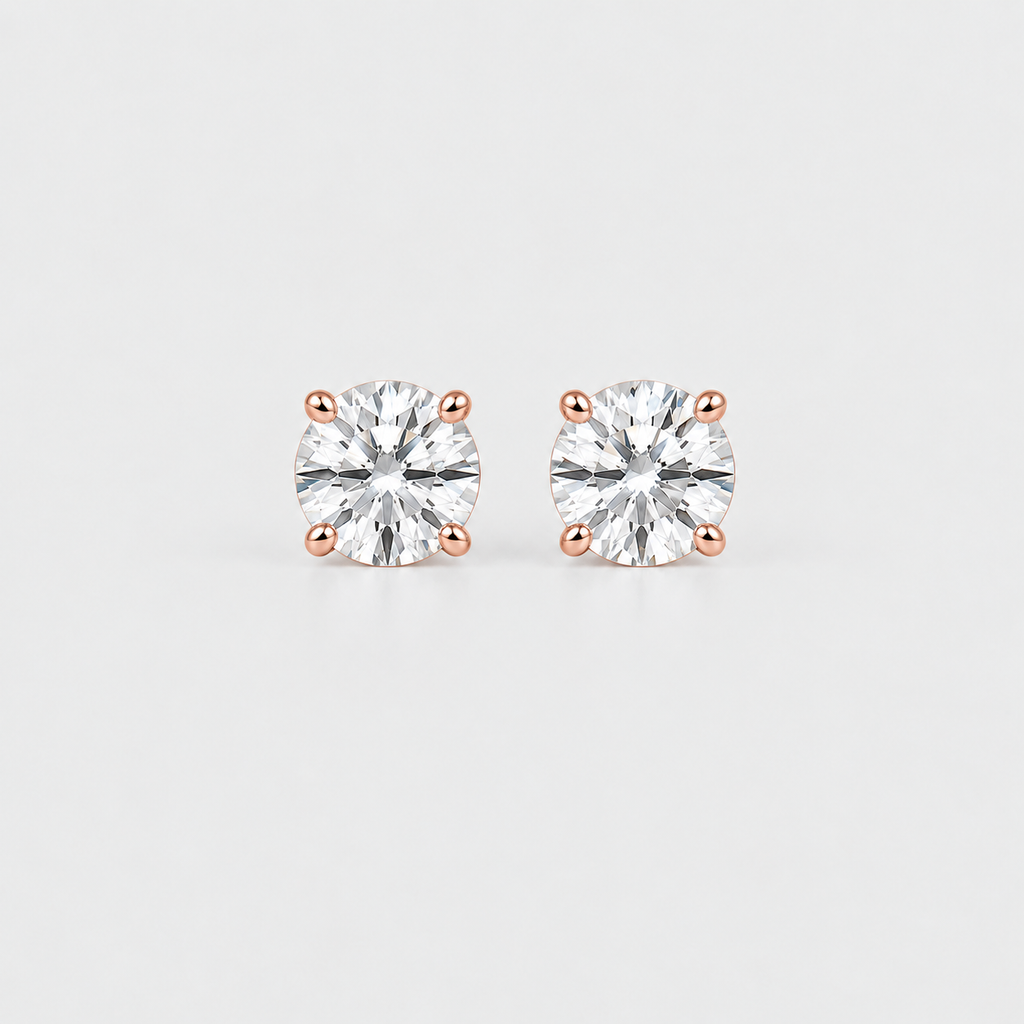 Lab-Grown Diamond Round-Cut Solitaire Studs 0.50 Ct. (EF/VVS-VS)