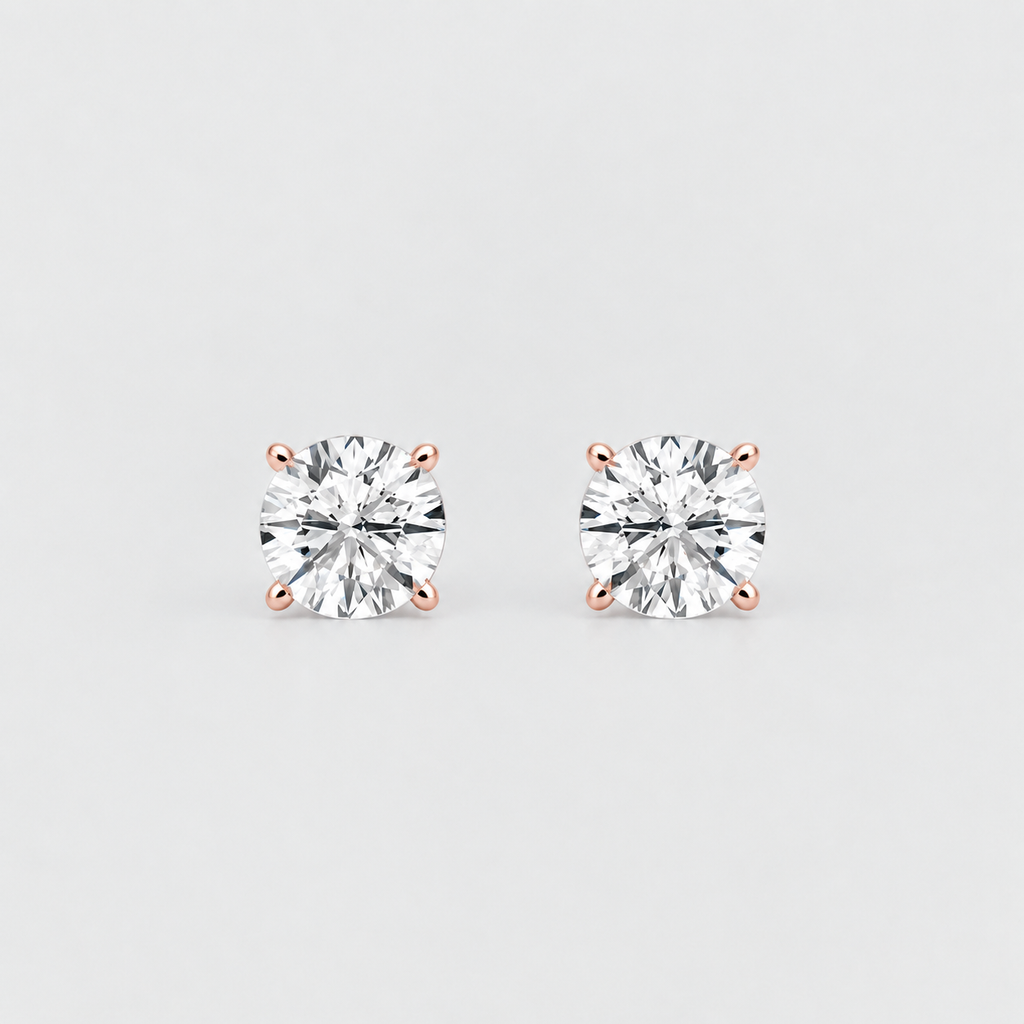 1 Ct. Lab Grown Diamond Stud Earrings Round-Cut (EF/VVS-VS)