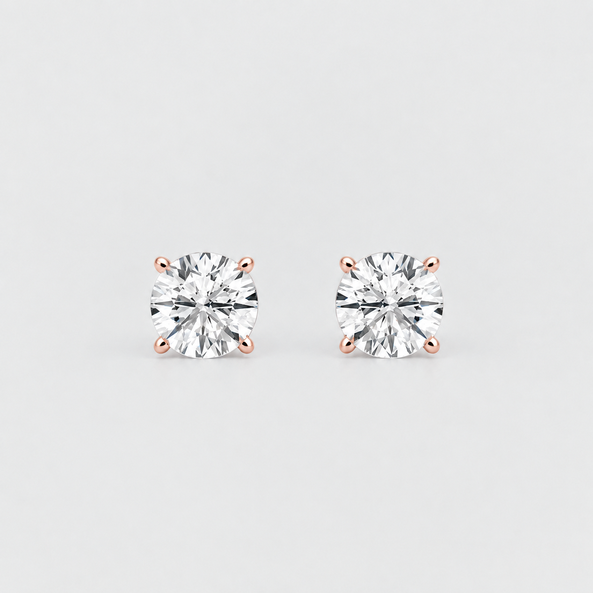 1 Ct. Lab Grown Diamond Stud Earrings Round-Cut (EF/VVS-VS)