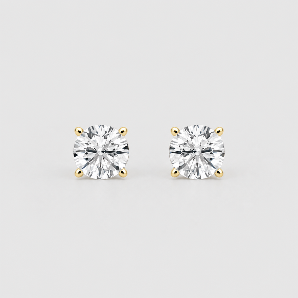 1 Ct. Lab Grown Diamond Stud Earrings Round-Cut (EF/VVS-VS)