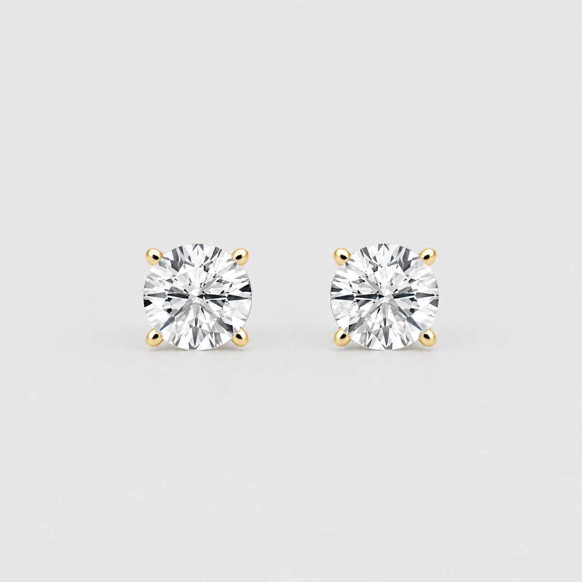 1 Ct. Lab Grown Diamond Stud Earrings Round-Cut (EF/VVS-VS)