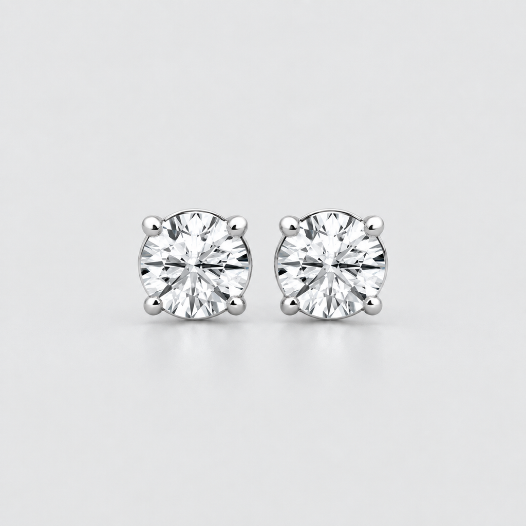 2 Ct. Lab Grown Diamond Stud Earrings Round-Cut (VS-EF)