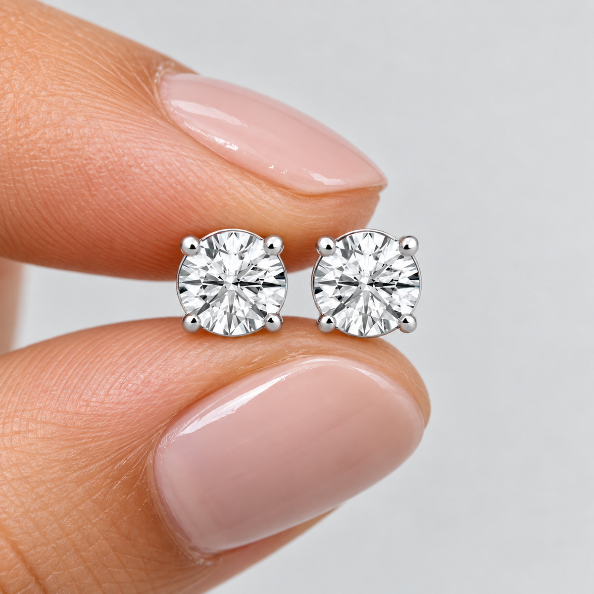 2 Ct. Lab Grown Diamond Stud Earrings Round-Cut (VS-EF)