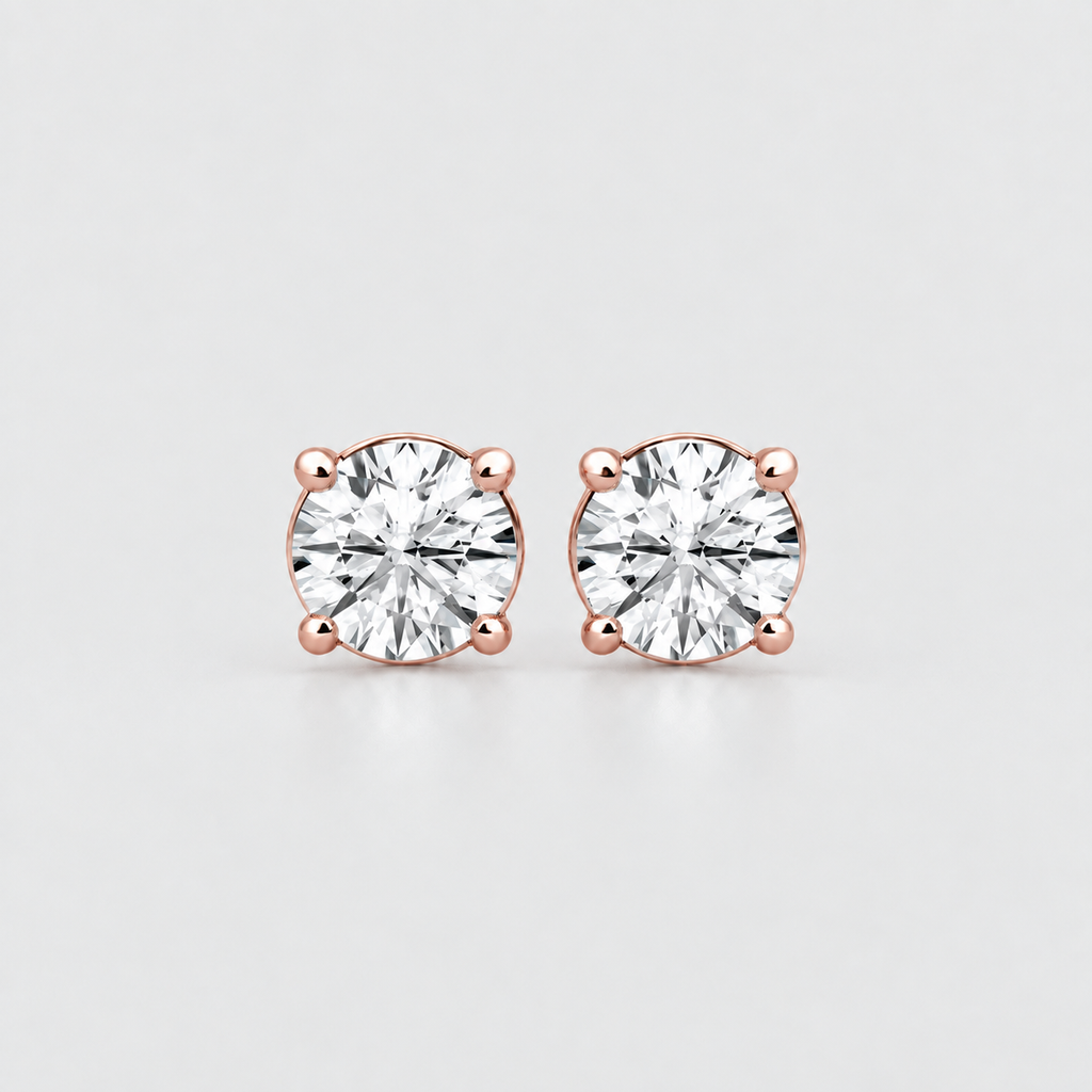 2 Ct. Lab Grown Diamond Stud Earrings Round-Cut (VS-EF)