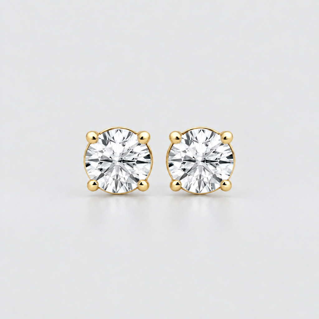 2 Ct. Lab Grown Diamond Stud Earrings Round-Cut (VS-EF)