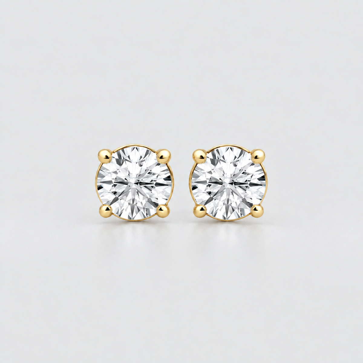 2 Ct. Lab Grown Diamond Stud Earrings Round-Cut (VS-EF)