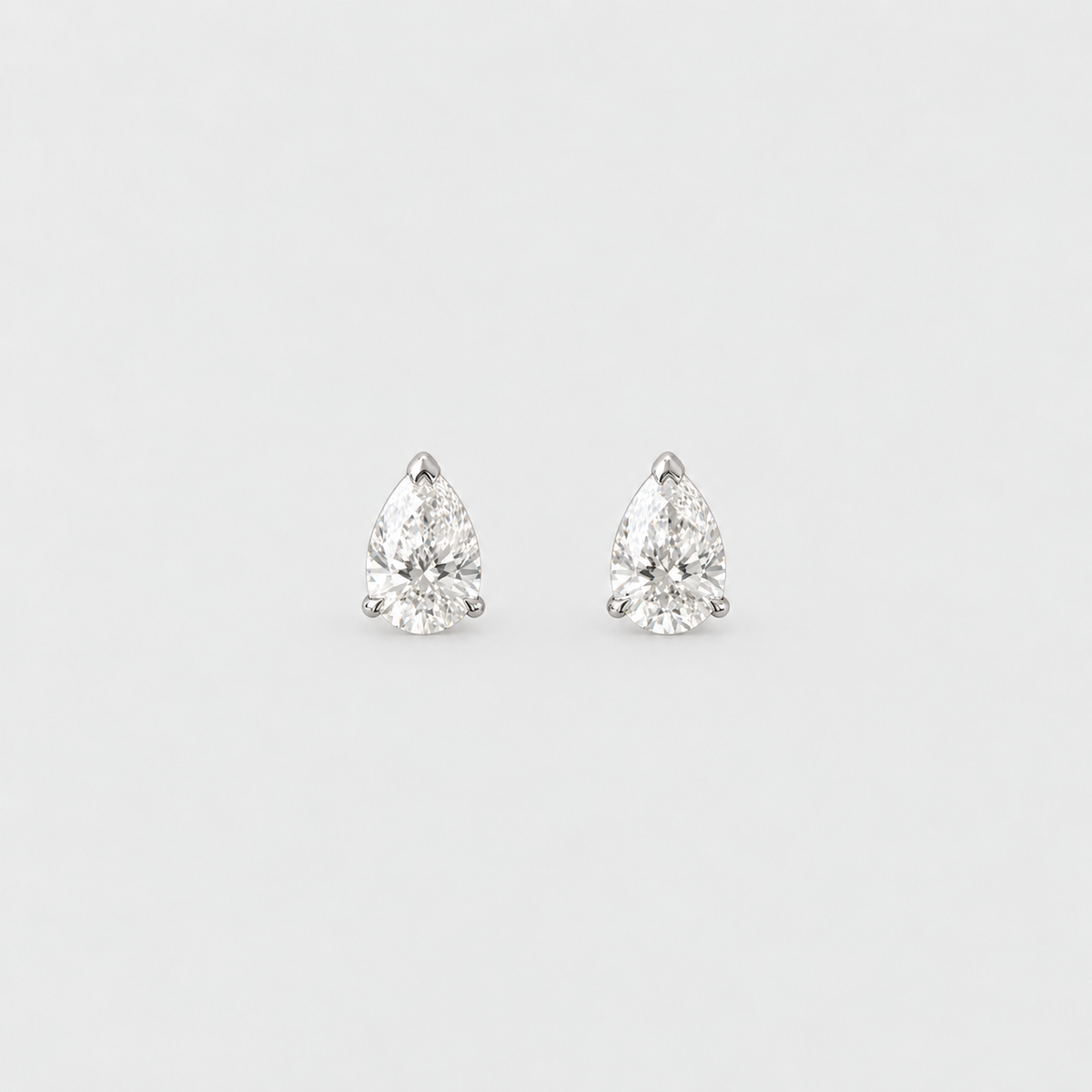 3 Ct. Lab Grown Diamond Pear Cut Stud Earrings (VS-EF)