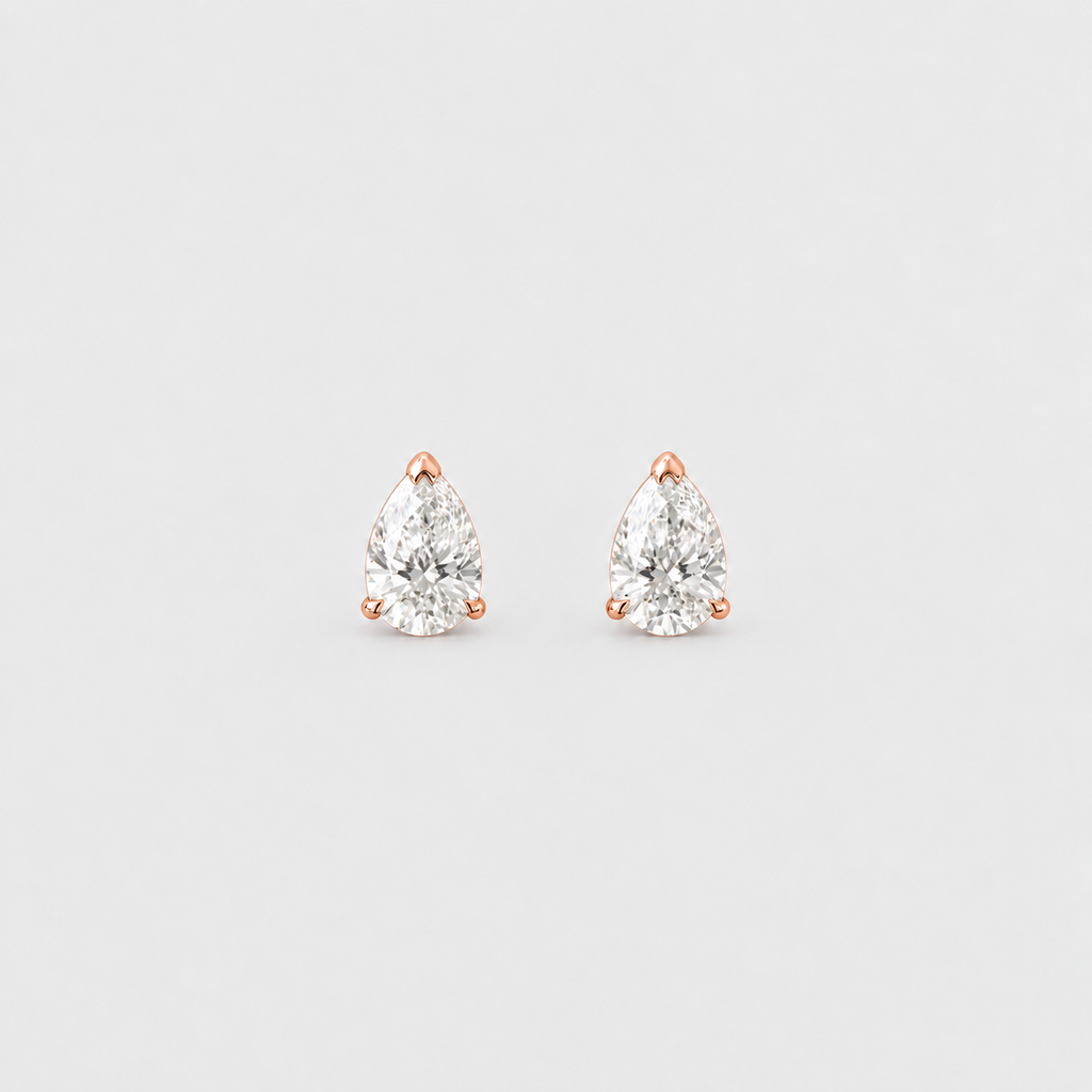 3 Ct. Lab Grown Diamond Pear Cut Stud Earrings (VS-EF)