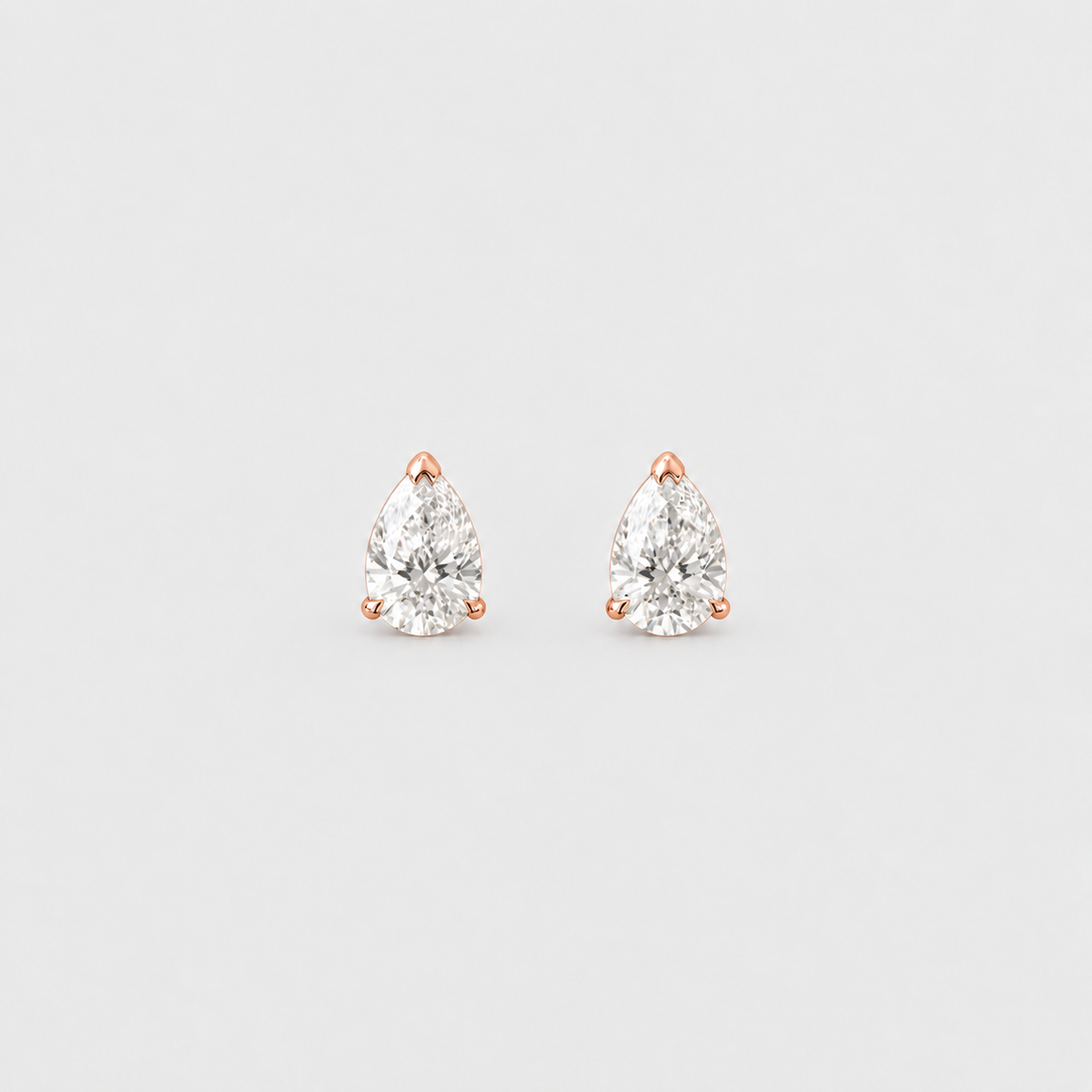 3 Ct. Lab Grown Diamond Pear Cut Stud Earrings (VS-EF)
