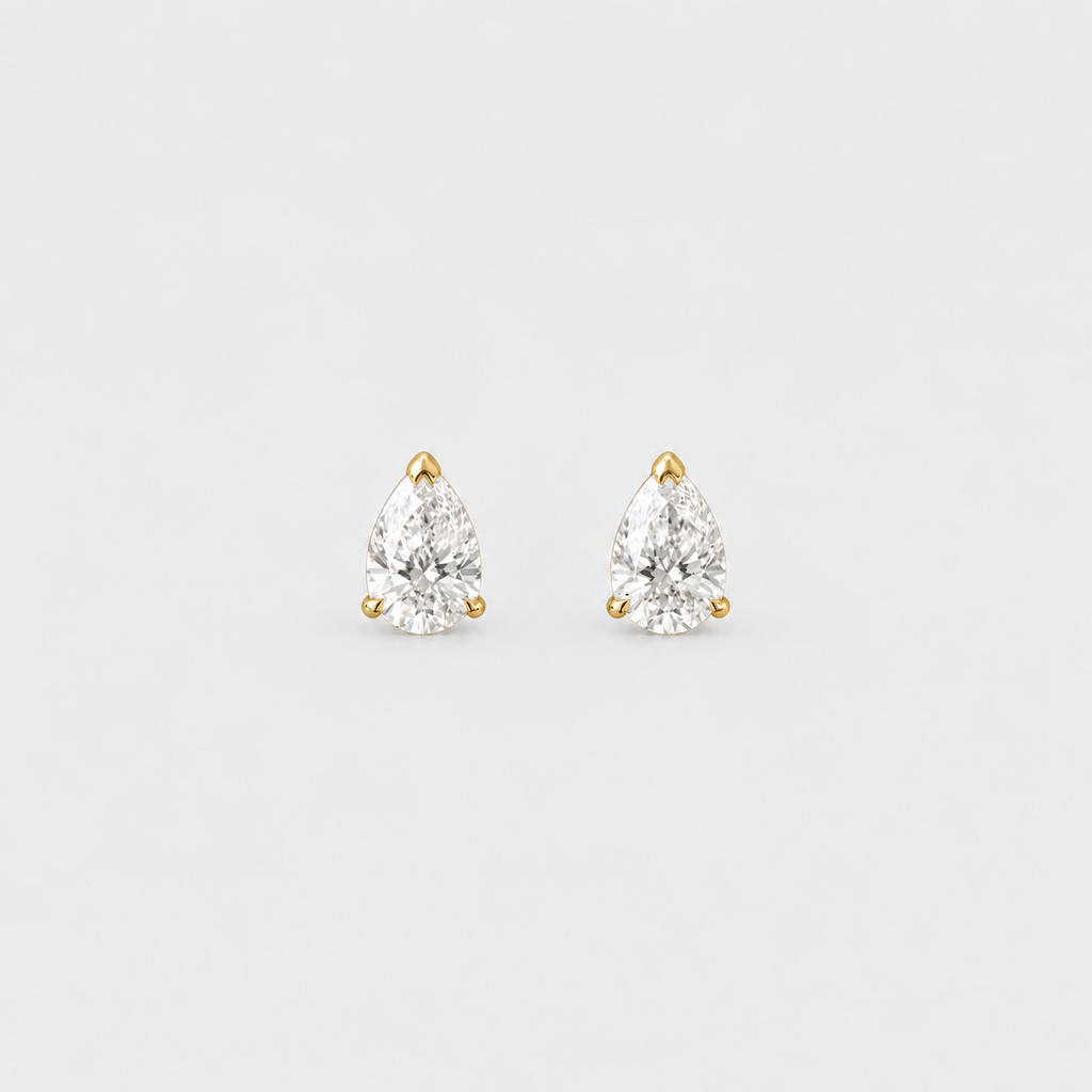 3 Ct. Lab Grown Diamond Pear Cut Stud Earrings (VS-EF)
