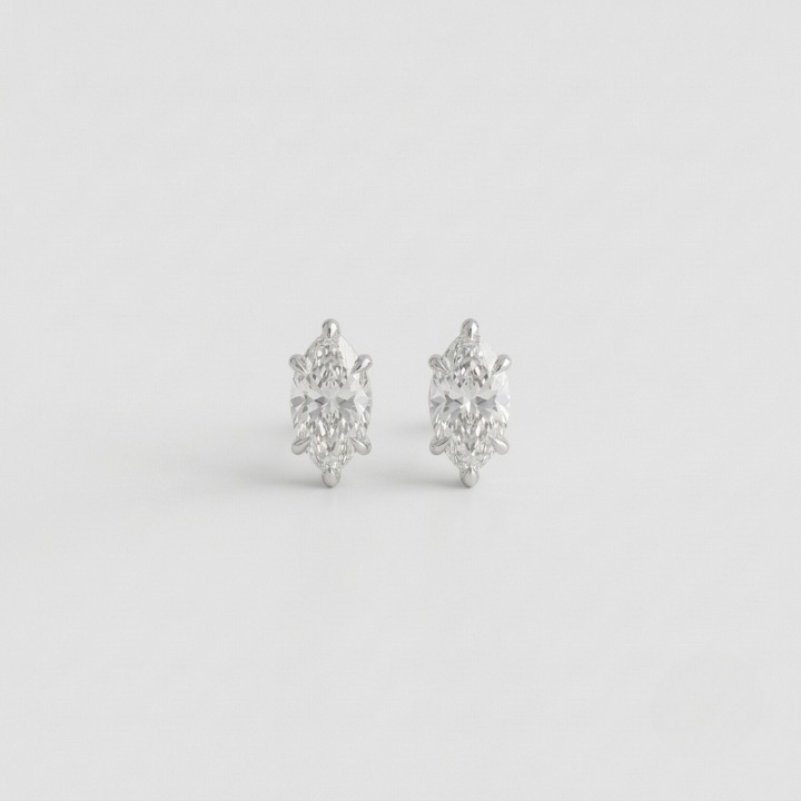 3 Ct. Lab Grown Diamond Marquise Cut Stud Earrings (VS-EF)