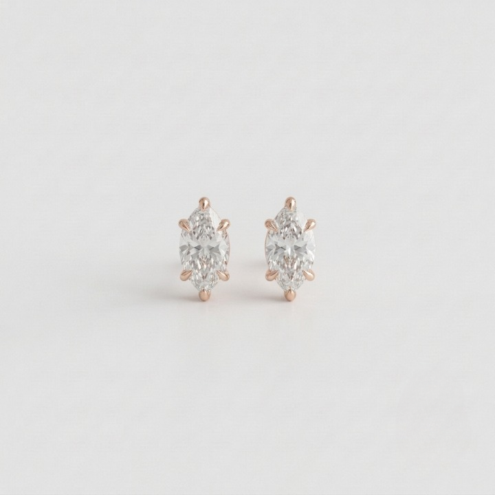 3 Ct. Lab Grown Diamond Marquise Cut Stud Earrings (VS-EF)