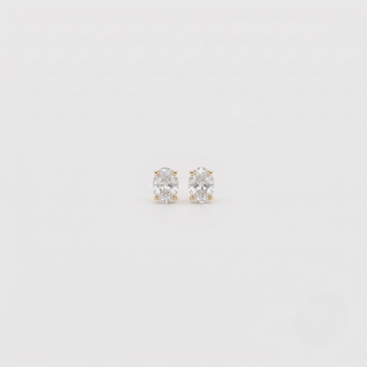 4 Ct. Lab Grown Diamond Oval Cut Stud Earrings (VS-EF)