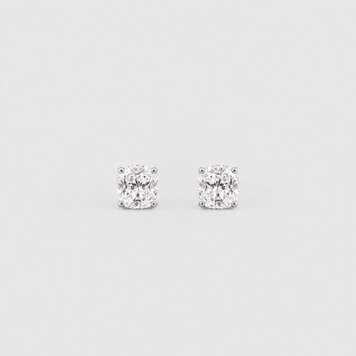 4 Ct. Lab Grown Diamond Cushion Cut Stud Earrings (VS-EF)