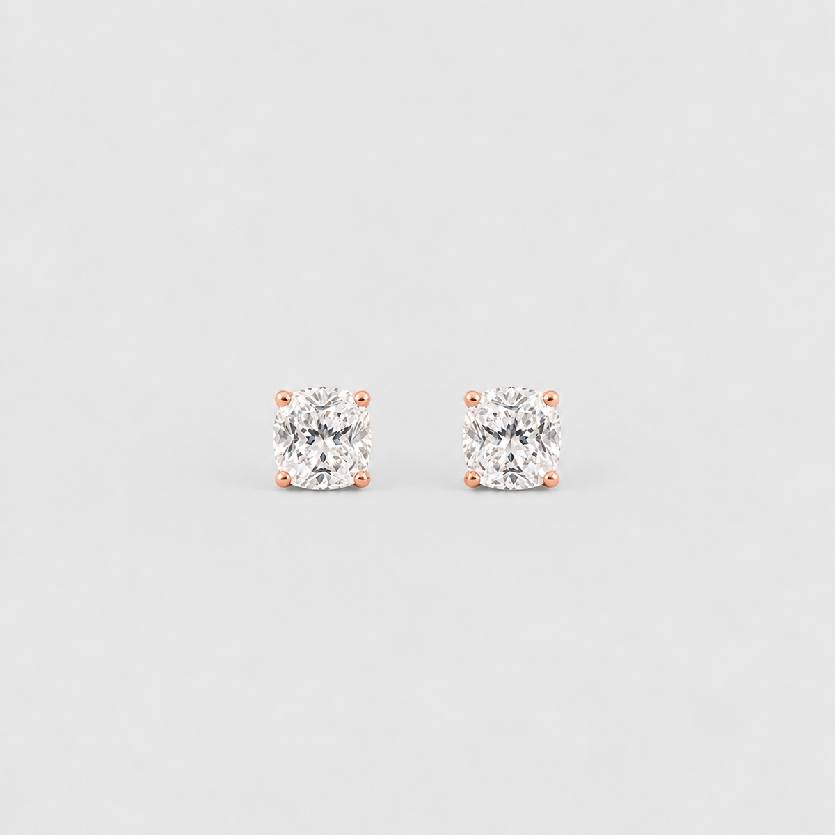 4 Ct. Lab Grown Diamond Cushion Cut Stud Earrings (VS-EF)