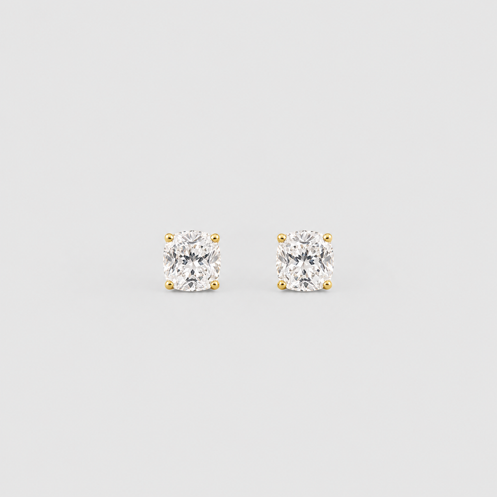 4 Ct. Lab Grown Diamond Cushion Cut Stud Earrings (VS-EF)