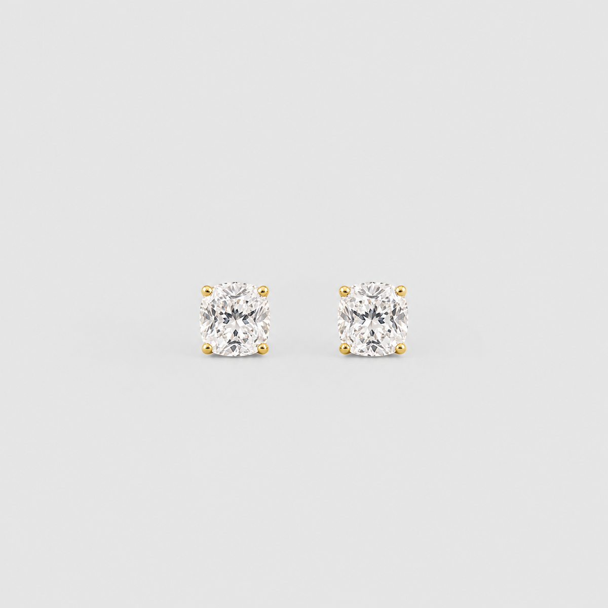 4 Ct. Lab Grown Diamond Cushion Cut Stud Earrings (VS-EF)