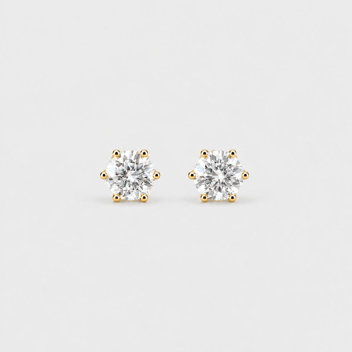 6 Ct. Lab Grown Diamond Round Cut Stud Earrings (VS-EF)