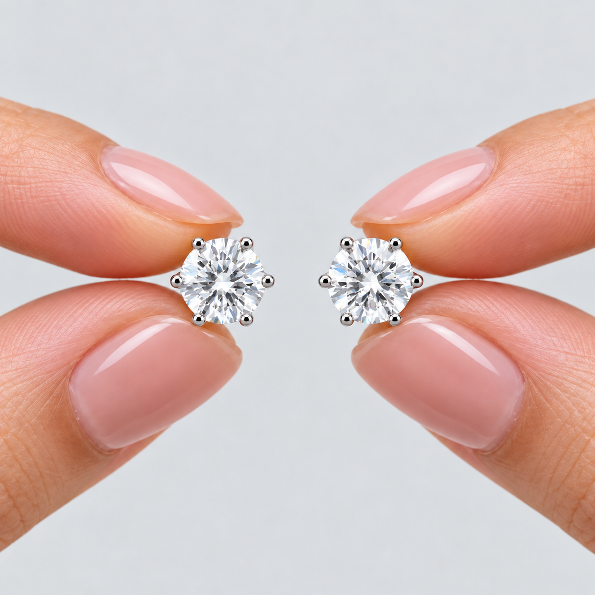 6 Ct. Lab Grown Diamond Round Cut Stud Earrings (VS-EF)