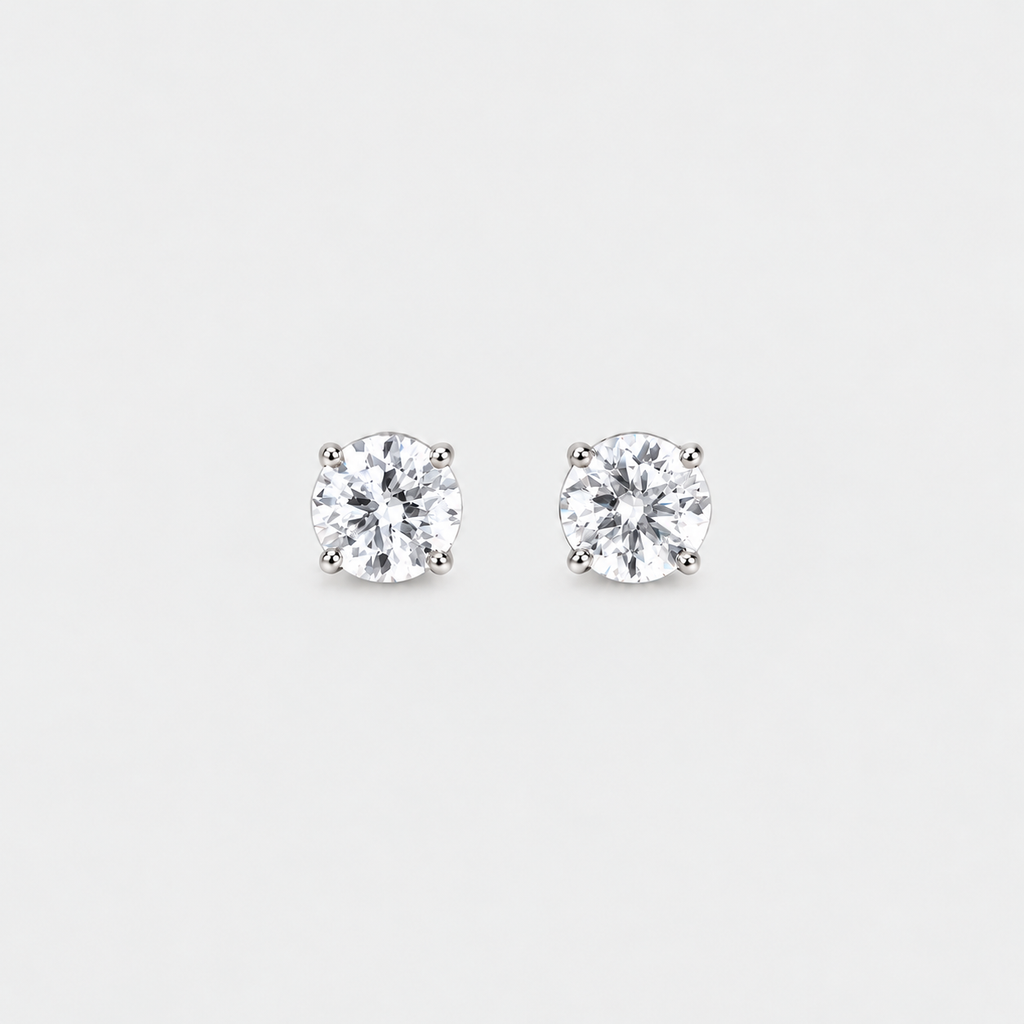 2 Ct. Lab Grown Diamond Round Studs Earrings (VS-EF)