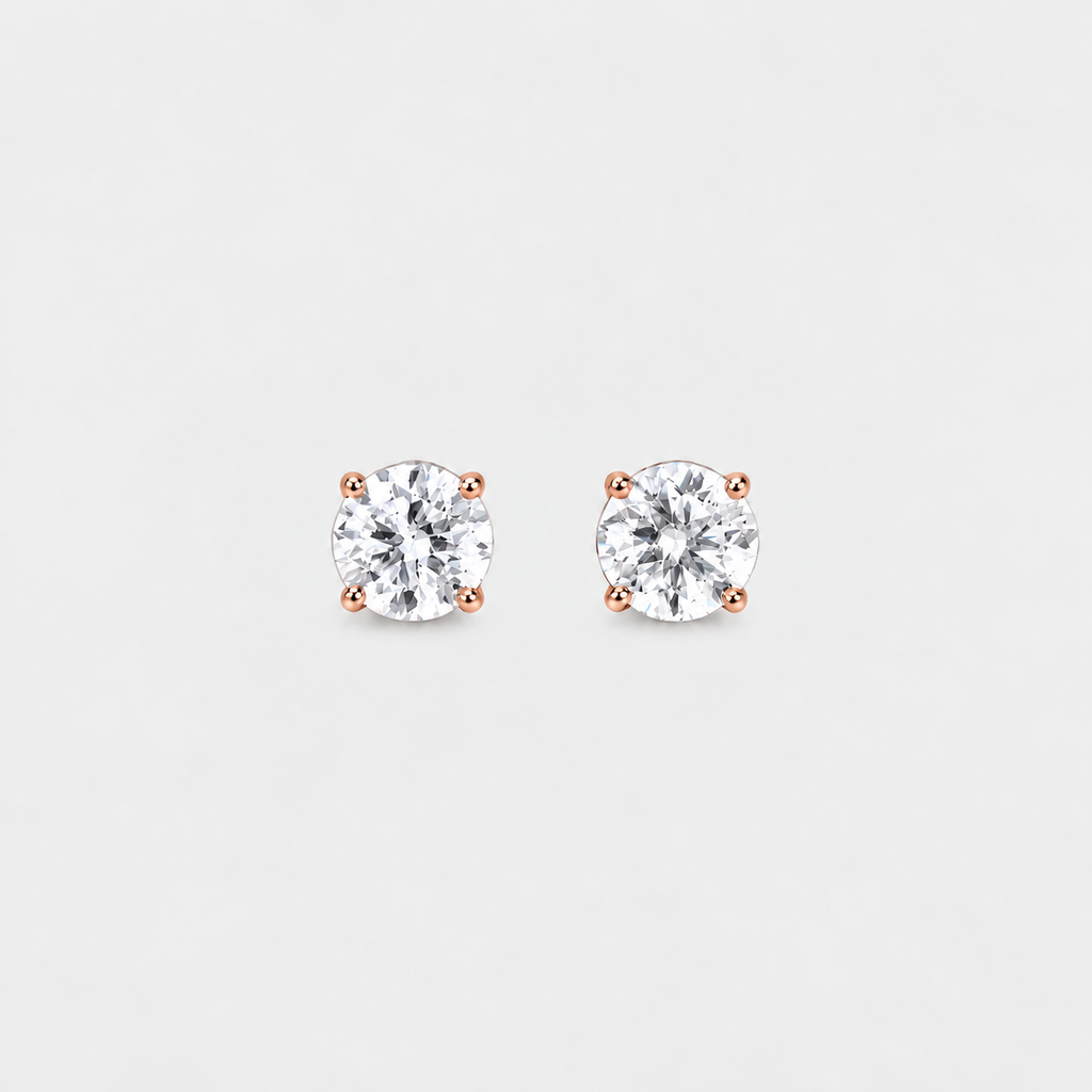 2 Ct. Lab Grown Diamond Round Studs Earrings (VS-EF)
