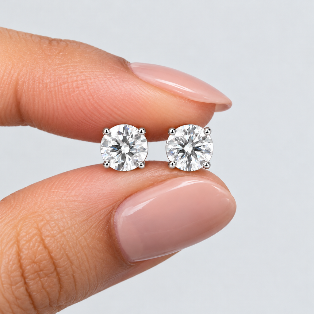 2 Ct. Lab Grown Diamond Round Studs Earrings (VS-EF)