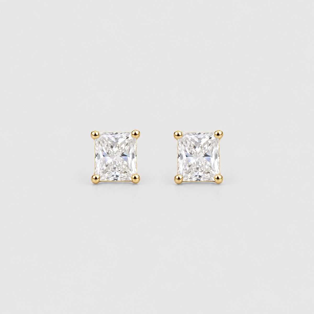 2 Ct. Lab Grown Diamond Radiant Cut Stud Earrings (VS-EF)