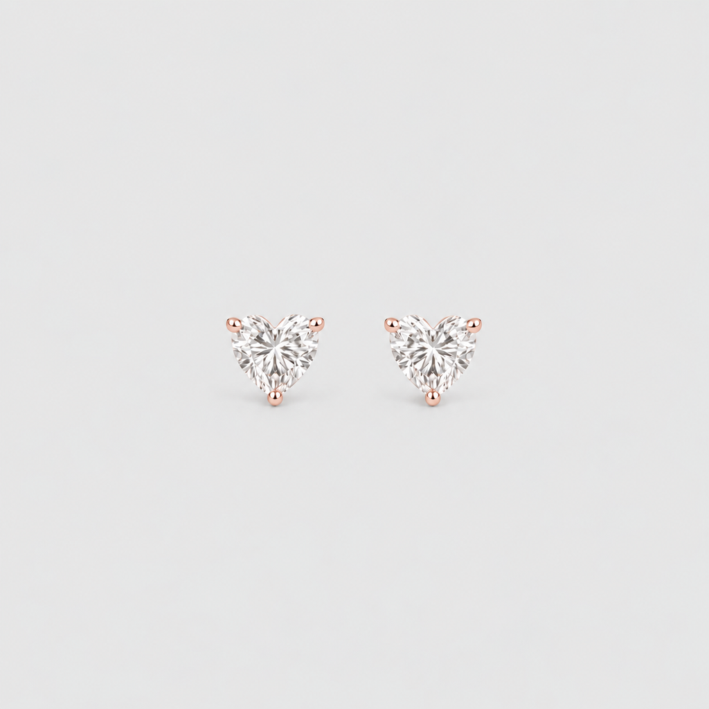 2 Ct. Lab Grown Diamond Heart Cut Stud Earrings (VS-EF)