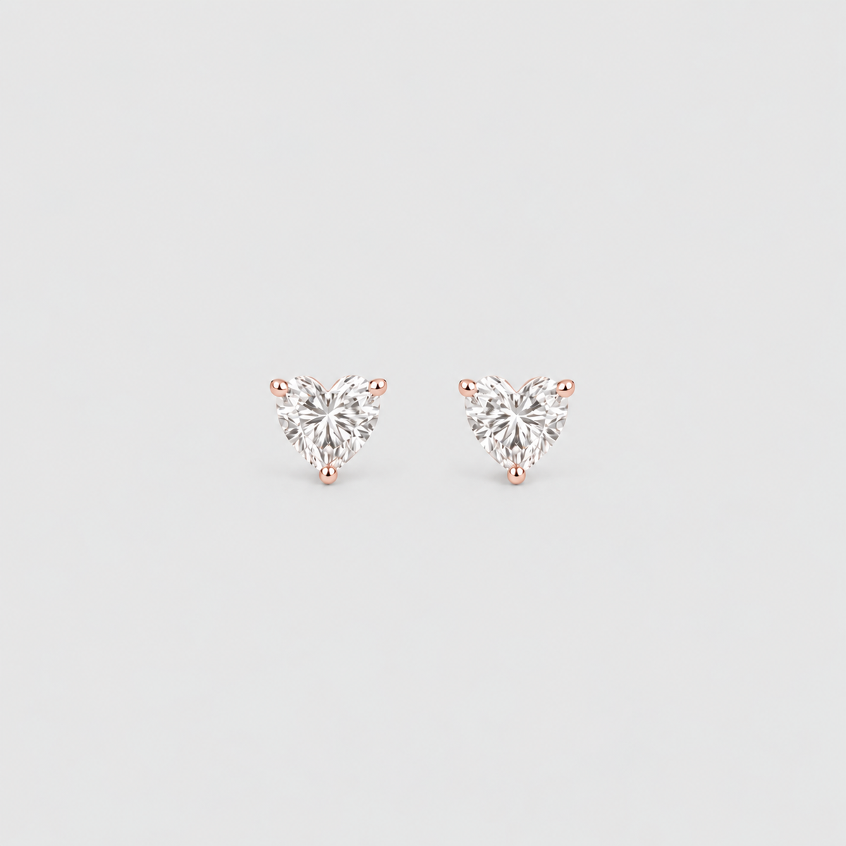 2 Ct. Lab Grown Diamond Heart Cut Stud Earrings (VS-EF)