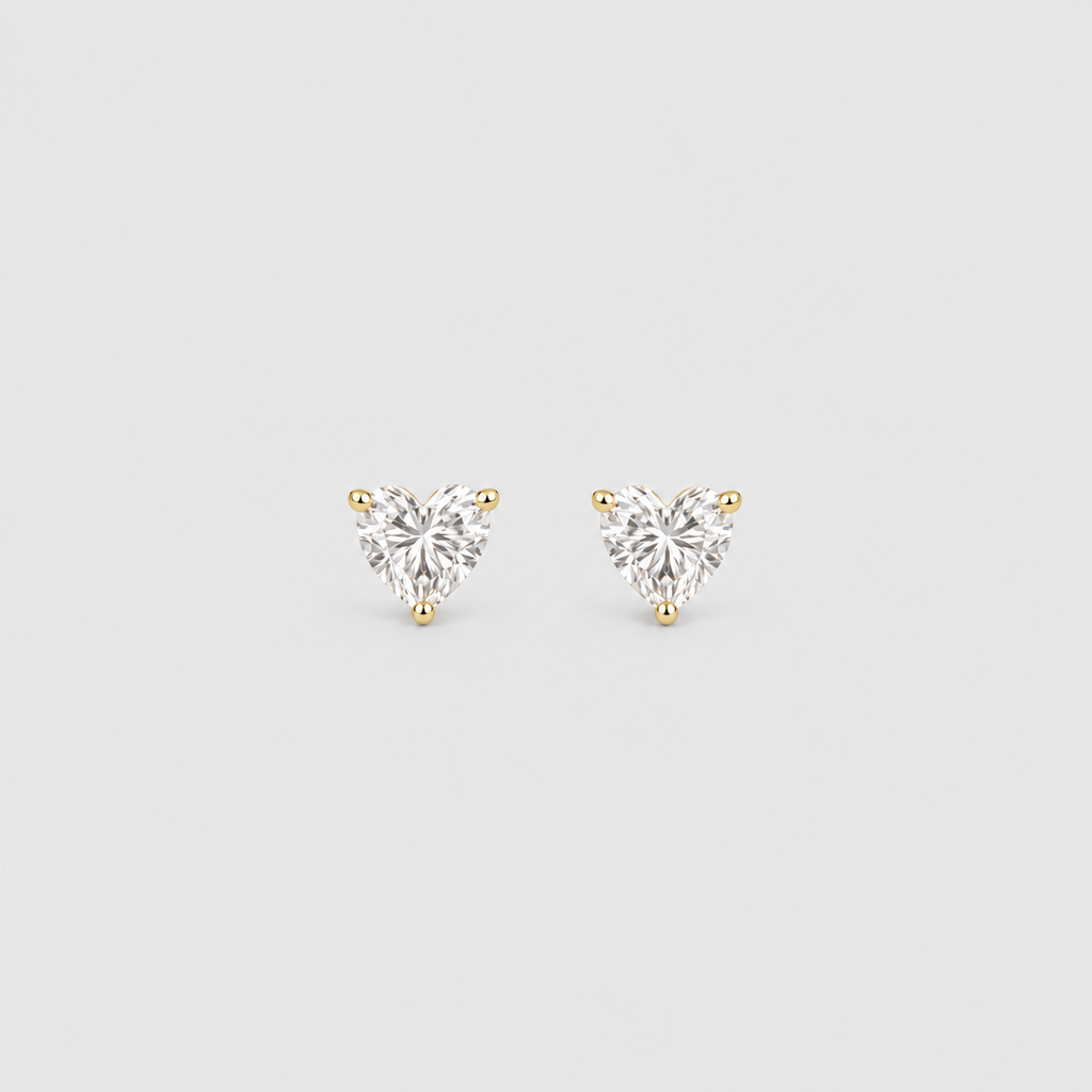 2 Ct. Lab Grown Diamond Heart Cut Stud Earrings (VS-EF)