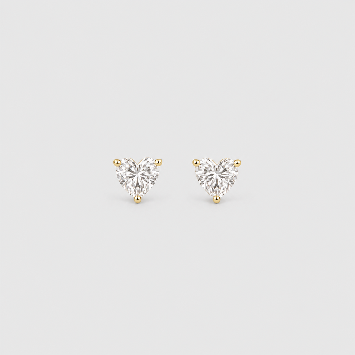 2 Ct. Lab Grown Diamond Heart Cut Stud Earrings (VS-EF)