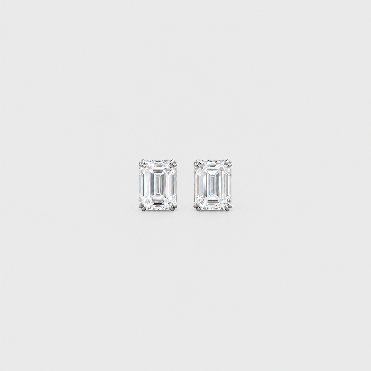 2 Ct. Lab Grown Diamond Emerald Cut Stud Earrings (VS-EF)