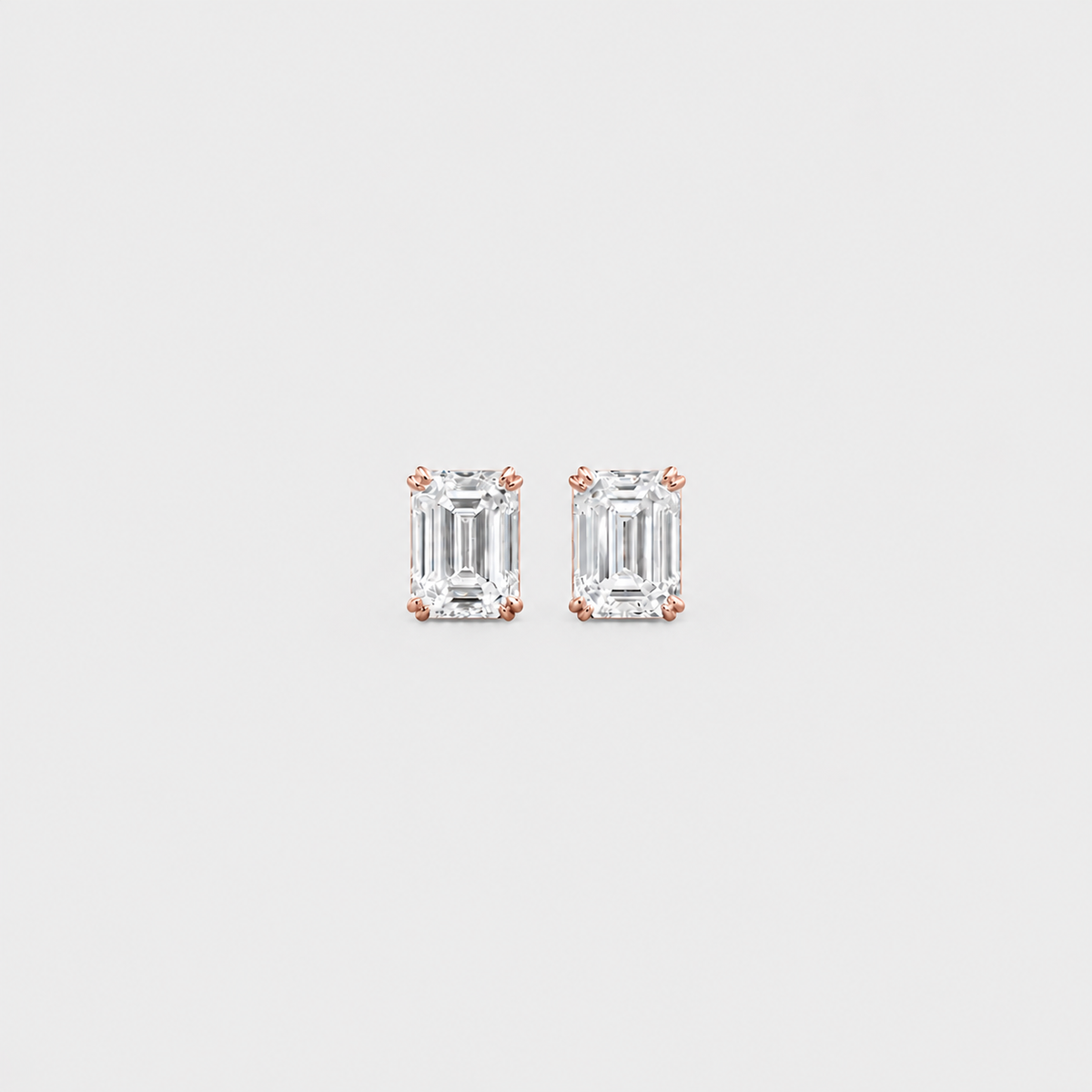 2 Ct. Lab Grown Diamond Emerald Cut Stud Earrings (VS-EF)
