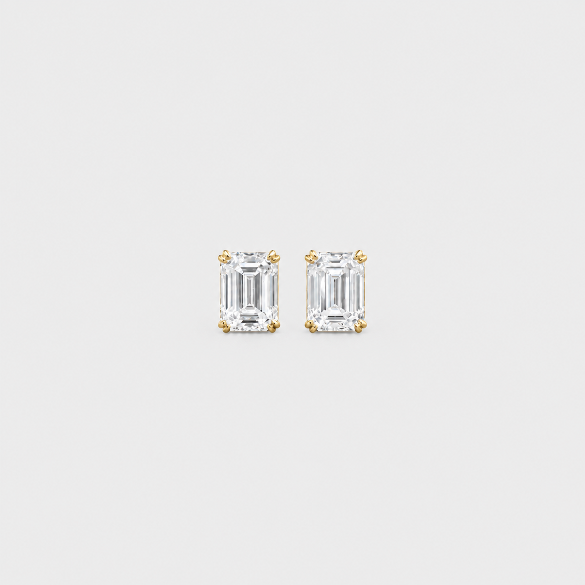 2 Ct. Lab Grown Diamond Emerald Cut Stud Earrings (VS-EF)