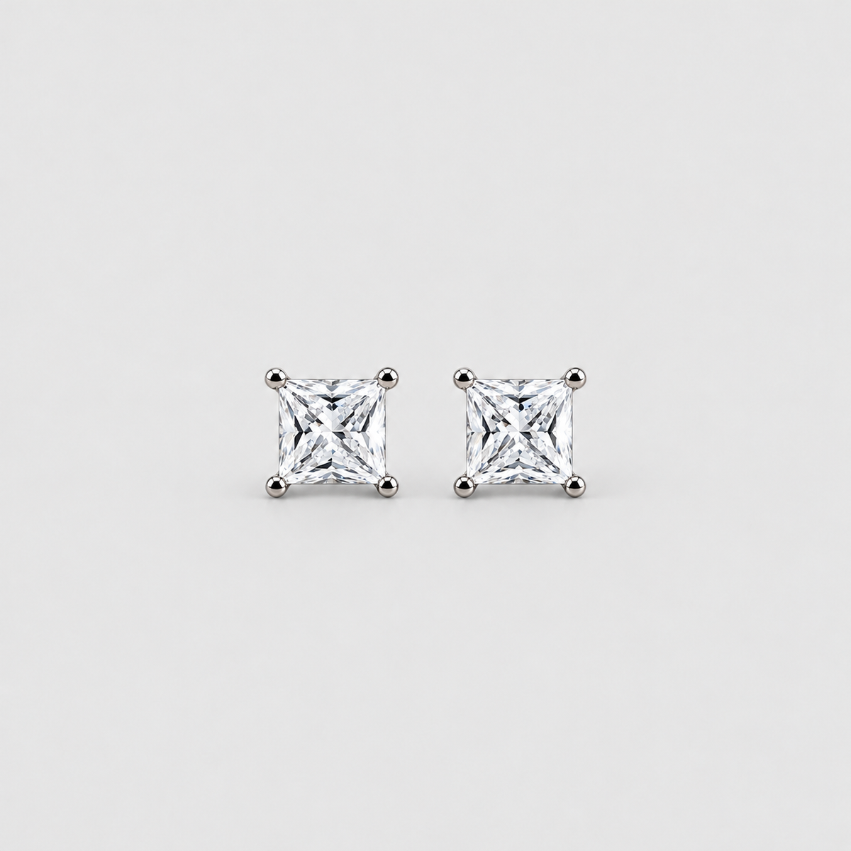 3 Ct. Lab Grown Diamond Princess Cut Stud Earrings (VS-EF)
