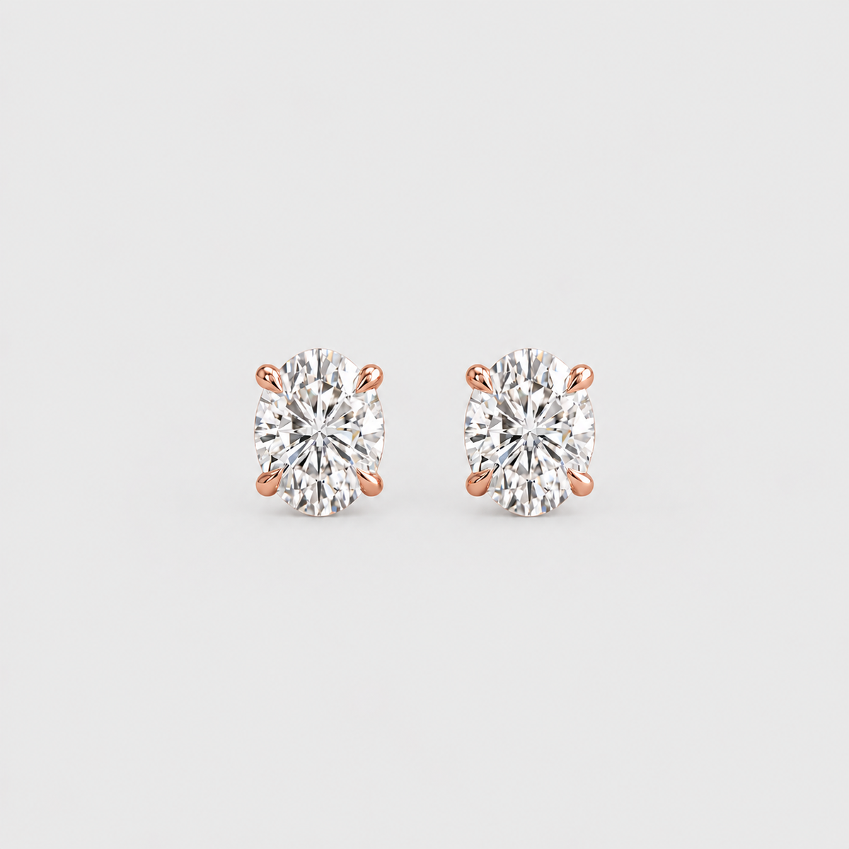3 Ct. Lab Grown Diamond Oval Cut Stud Earrings (VS-EF)