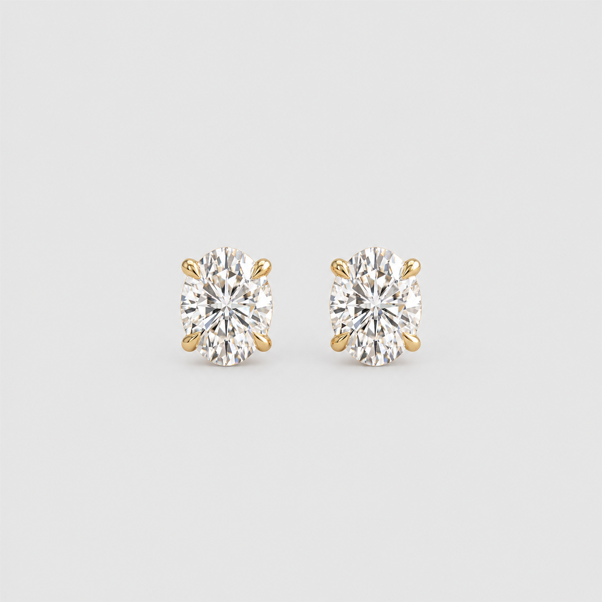 3 Ct. Lab Grown Diamond Oval Cut Stud Earrings (VS-EF)
