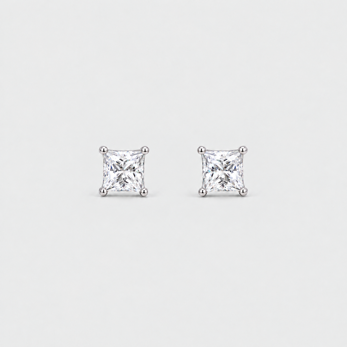 3 Ct. Lab Grown Diamond Princess Cut Stud Earrings (VS-EF)