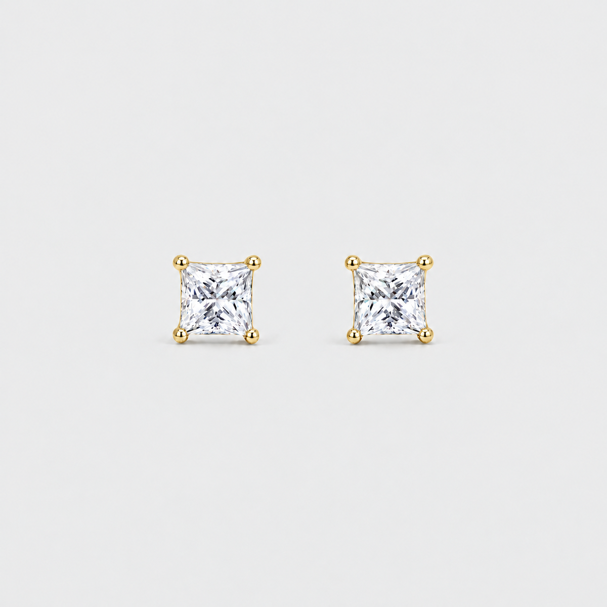 3 Ct. Lab Grown Diamond Princess Cut Stud Earrings (VS-EF)