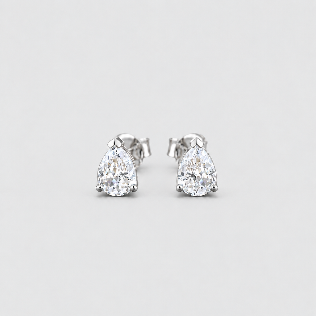 3 Ct. Lab Grown Diamond Pear Cut Stud Earrings (VS-EF)