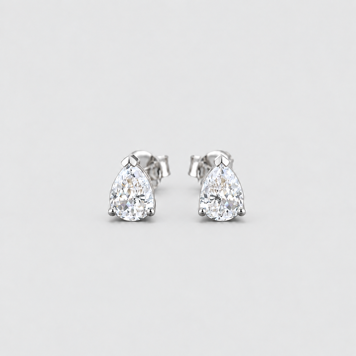3 Ct. Lab Grown Diamond Pear Cut Stud Earrings (VS-EF)